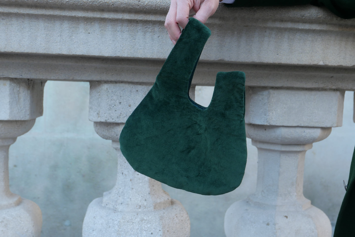 Dark Green Velvet Bag