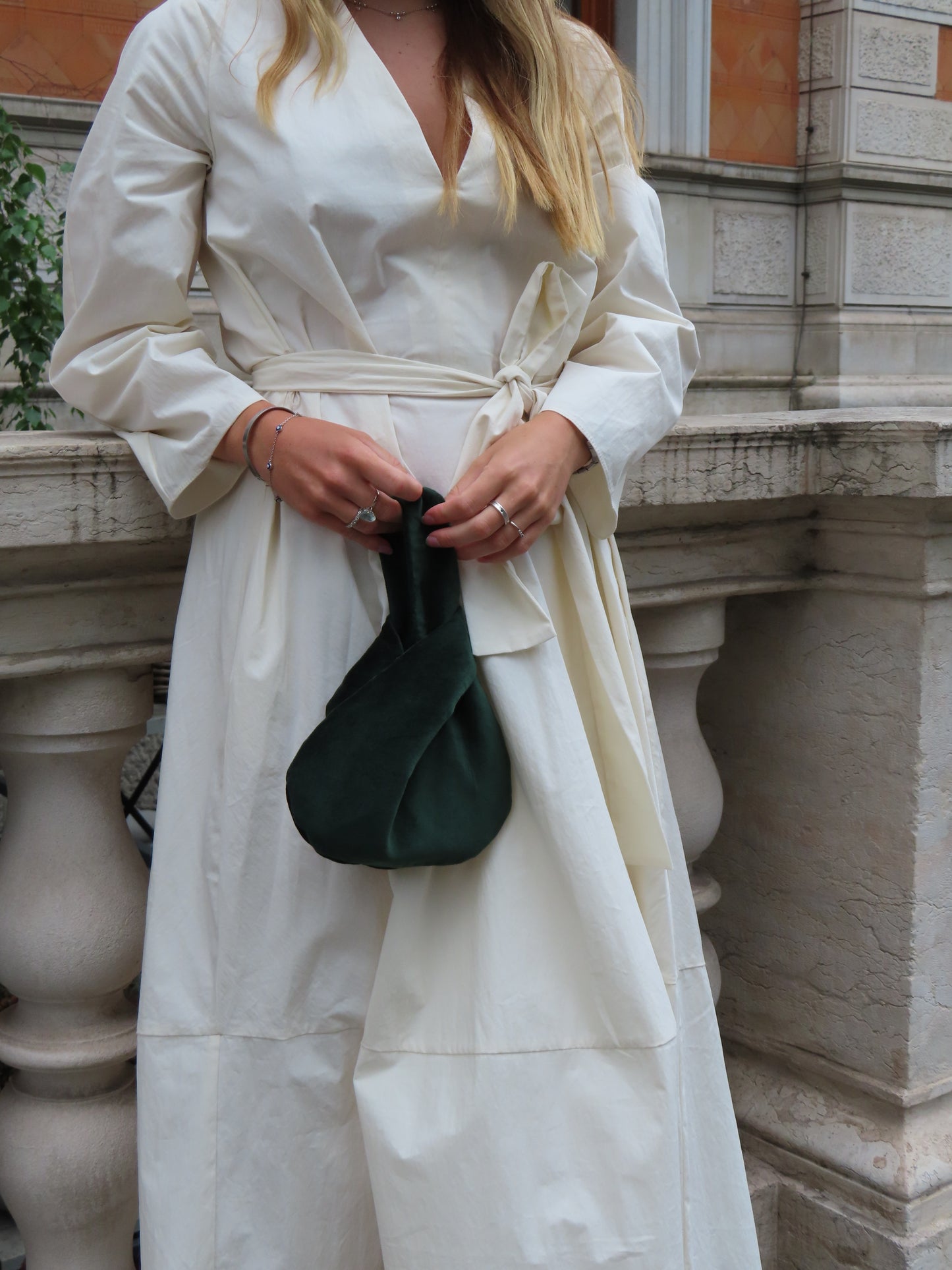 Dark Green Velvet Bag