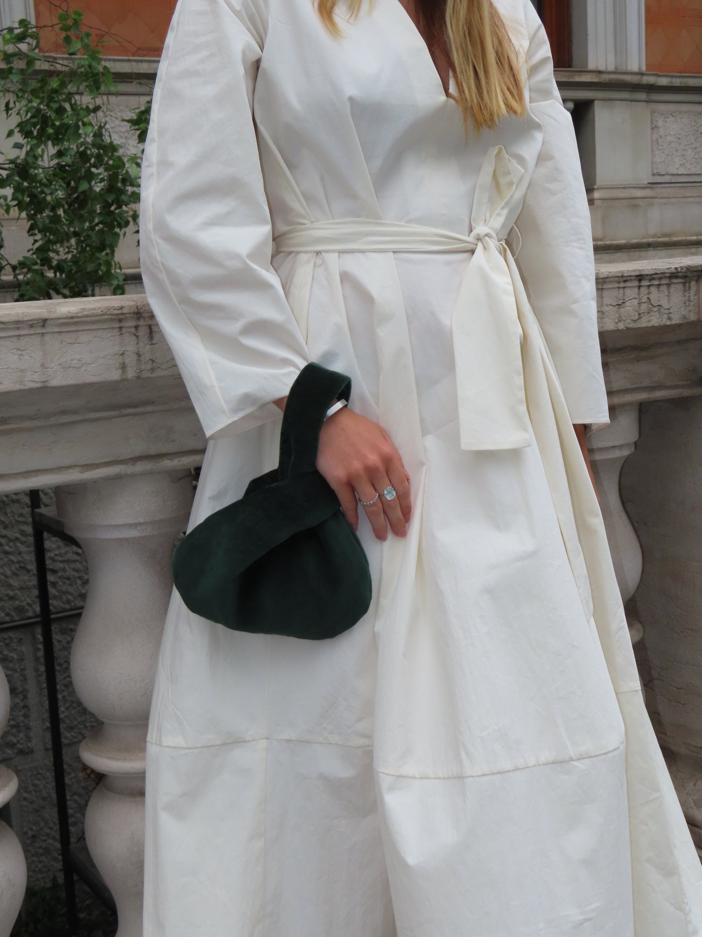 Dark Green Velvet Bag